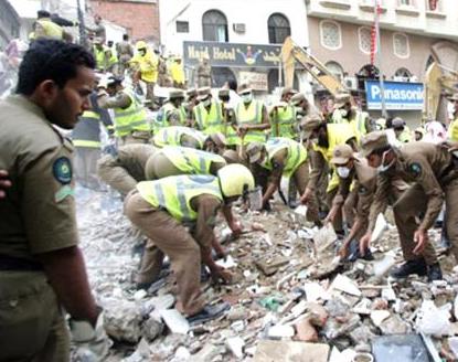 ضحايا انهيار الفندق في مكة المكرمة