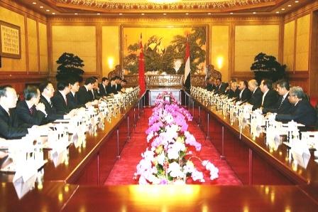 جلسة المباحثات الرسمية اليمنية الصينية أمس في بكين