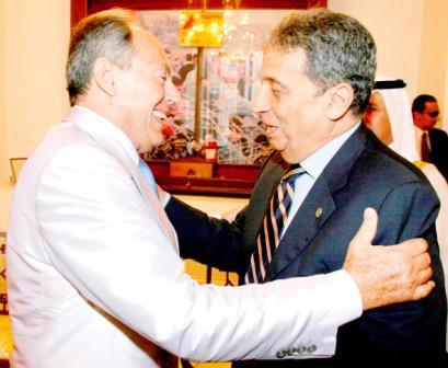 عمرو موسى والرئيس لحود في بيروت