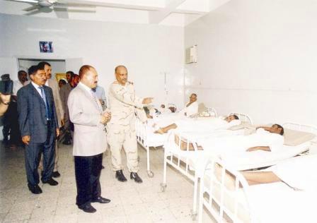 رئيس الجمهورية يعود المصابين أمس الاول