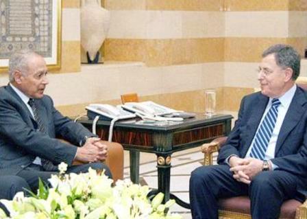 وزير الخارجية المصري مع رئيس الوزراء اللبناني