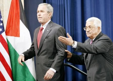 بوش والرئيس الفلسطيني أمس