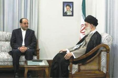 المالكي وخاميني خلال زيارته الأخيرة لإيران