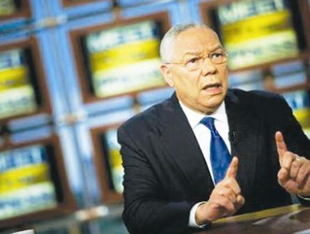 وزير الخارجية الأمريكي السابق كولين باول يتحدث في لقاء تلفزيوني أمس الأحد