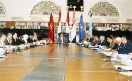 من اجتماعات الأمانة العامة للمؤتمر الشعبي العام / صورة  من الإرشيف