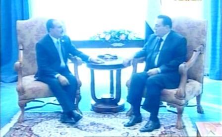 الرئيس علي عبدالله صالح والرئيس مبارك في جلسة المباحثات