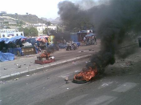 صورة من الأعمال التخريبية في مدينة  الضالع