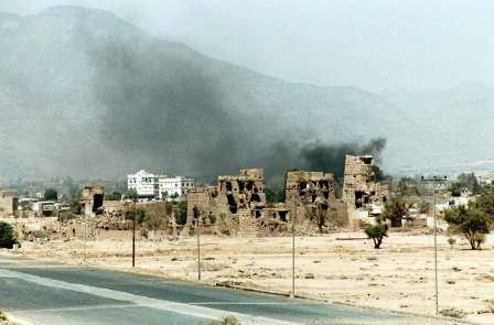 صورة من الدمار الذي أحدثته عناصر التمرد في صعدة