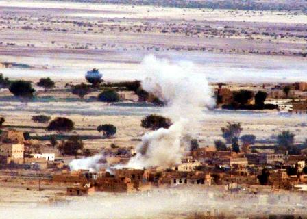 إحدى المناطق المتضررة من عناصر التمرد في صعدة