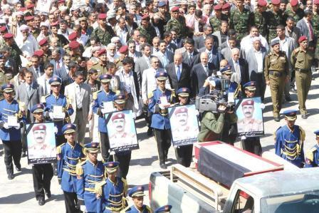 ويتقدم الموكب الجنائزي المهيب للشهيد