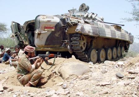 القوات المسلحة تتصدى للإرهابيين في صعدة