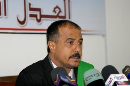 من جلسة محاكمة المدعو يحيى بدرا لدين الحوثي أمس