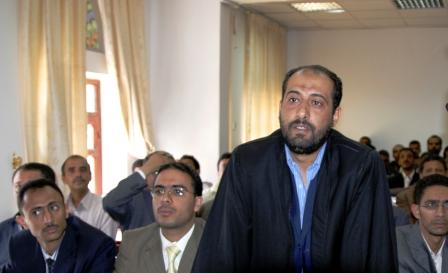 من جلسة محاكمة المدعو يحيى بدرا لدين الحوثي أمس