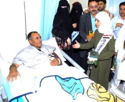 من زيارة طلبة محافظة صنعاء للجرحى والمصابين من أبطال القوات المسلحة