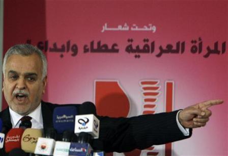 الهاشمي لدى اعتراضه على القانون الجديد في جلسة البرلمان العراقي أمس
