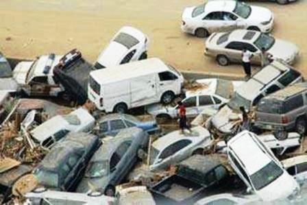 من آثار كارثة السيول في جدة