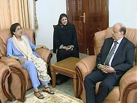 نائب رئيس الجمهورية لدى استقباله رئيسة جمهورية سيرلانكا السابقة و مستشارة الرئيس الأمريكي