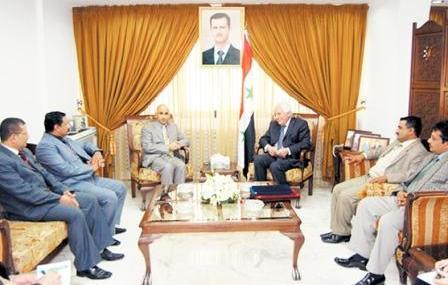 وزير الإعلام السوري يلتقي السفير والوفد اليمني