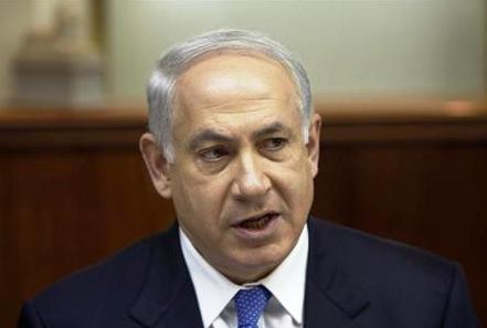 بنيامين نتنياهو رئيس الوزراء الإسرائيلي خلال اجتماع لحكومته في القدس يوم أمس.