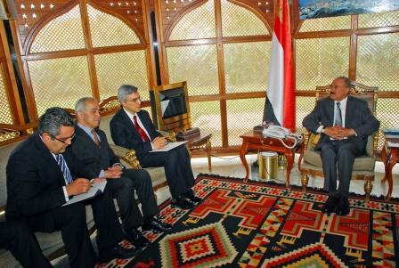الرئيس لدى استقباله الوكيل المساعد لوزارة الخارجية التركية  رؤوف أنكين سويسال