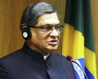 وزير الخارجية الهندي أس.أم كريشنا في البرازيل يوم 1 سبتمبر 2009