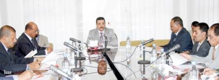 وزير المالية لدى ترؤسه اجتماع اللجنة الاشرافية لتحسين انظمة مكافحة غسل الاموال