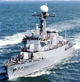 السفينة العسكرية الكورية الجنوبية المنكوبة في صورة غير مؤرخة حصلت عليها رويترز من البحرية الكورية الجنوبية