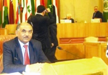 وزير الإعلام خلال مشاركته في اجتماع وزراء الإعلام العرب