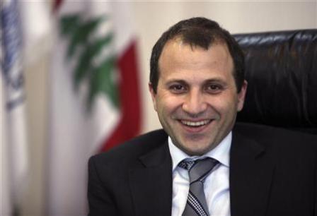 وزير الطاقة اللبناني جبران باسيل خلال مقابلة مع رويترز