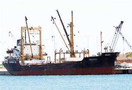 السفينة (أمال ثيا) في ميناء لافريو جنوب شرق أثينا في 9 يوليو تموز 2010.