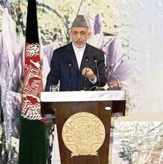 الرئيس الأفغاني حامد كرزاي يتحدث في كابول