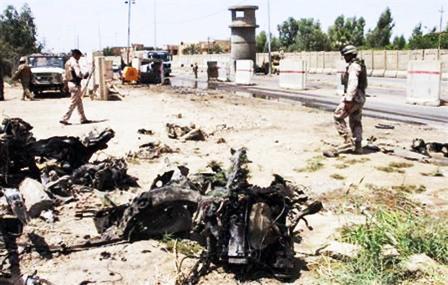 موقع هجوم في بغداد يوم 9 يوليو  2010.