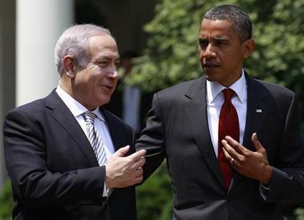 الرئيس الأمريكي باراك اوباما (يمينا) مع رئيس الوزراء الإسرائيلي بنيامين نتنياهو في واشنطن يوم أمس الأول  الثلاثاء.