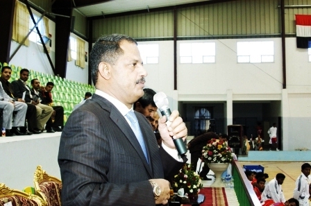 د. مجور يلقي كلمته في افتتاح منافسات كأس آسيا لكرة السلة أمس