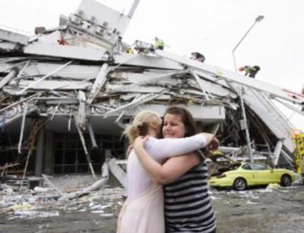 جانب من آثار زلزال نيوزيلندا