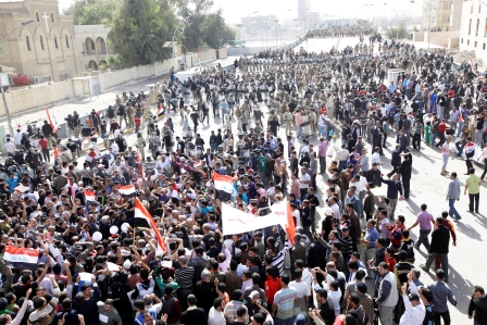 جانب من مظاهرة ساحة التحرير في العراق