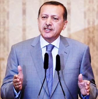 رئيس الوزراء التركي رجب طيب اردوغان أمام اجتماع لوزراء الخارجية العرب بالقاهرة يوم  أمس الثلاثاء