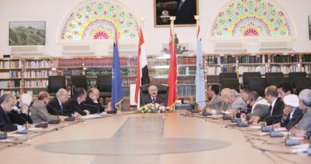 رئيس الجمهورية لدى ترؤسه اجتماع اللجنة العامة للمؤتمر الشعبي العام أمس