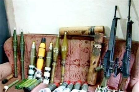 نماذج من أسلحة ضبطتها القوات السورية في حمص