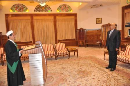 رئيس مجلس القضاء الأعلى يؤدي اليمين القانونية أمام رئيس الجمهورية أمس