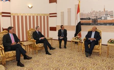 الرئيس لدى استقباله المفوض الإقليمي لشؤون الشرق الأدنى والأوسط بالخارجية الألمانية