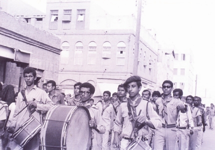 الفرقة الكشفية الموسيقية في الشيخ عثمان عام 1968م بعد الاستقلال مباشرة