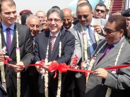 وزير النقل خلال تدشين رحلات الخطوط الجوية التركية المباشرة من مطار عدن الدولي إلى مدينة اسطنبول