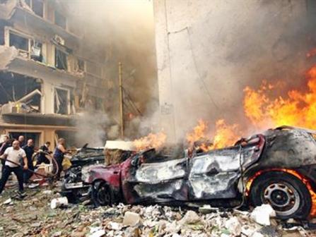 مسرح جريمة اغتيال وسام الحسن في لبنان