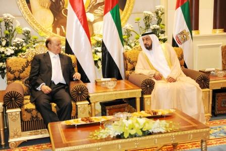 الزعيمان هادي وخليفة في جلسة المباحثات الرسمية أمس