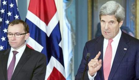 وزير الخارجية الأميركي في المؤتمر الصحفي مع نظيره النرويجي