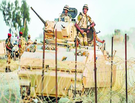 الجيش والشرطة المصرية خلال الحملة الأمنية شمال سيناء