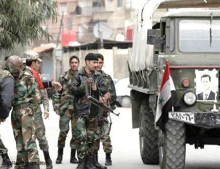 الجيش السوري خلال سيطرته على منطقة الانفاق