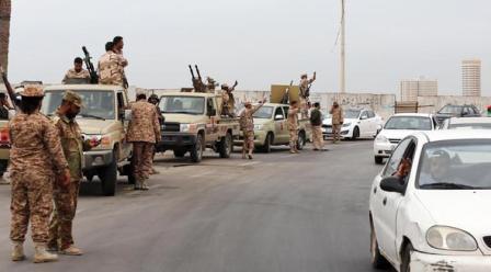 الجيش الليبي أثناء انتشاره في طرابلس