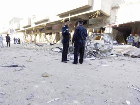 من آثار التفجيرات في جنوب بغداد